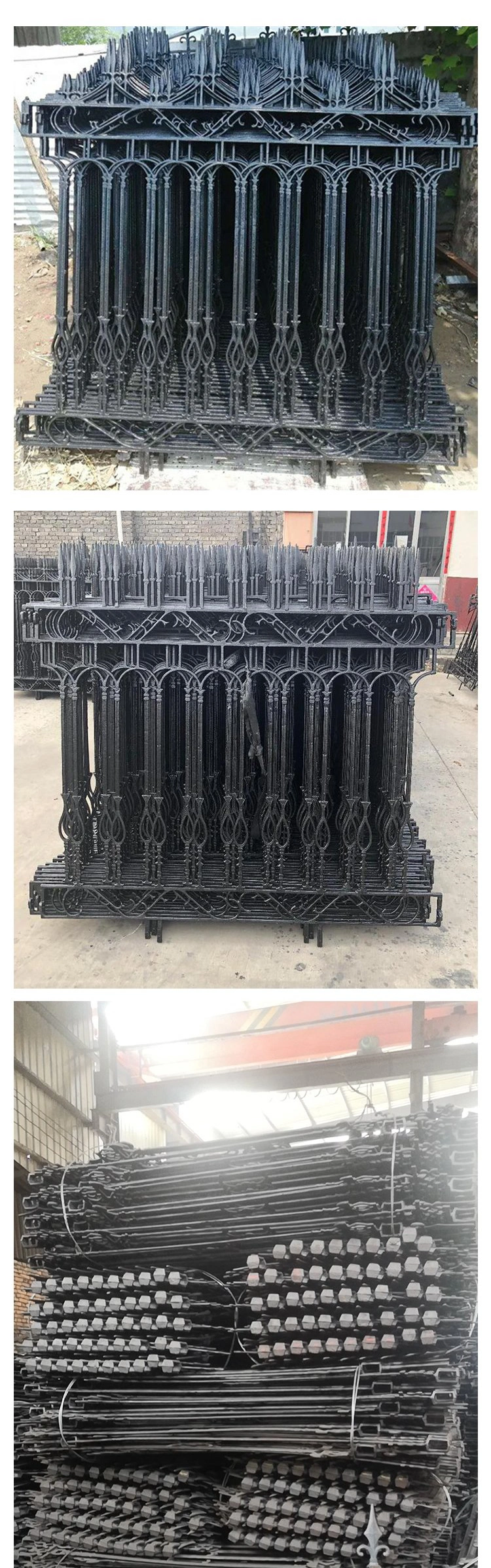 Different Hot Sales Artistic Design Security Steel Wrought Iron Main Driveway Door Fence Gates