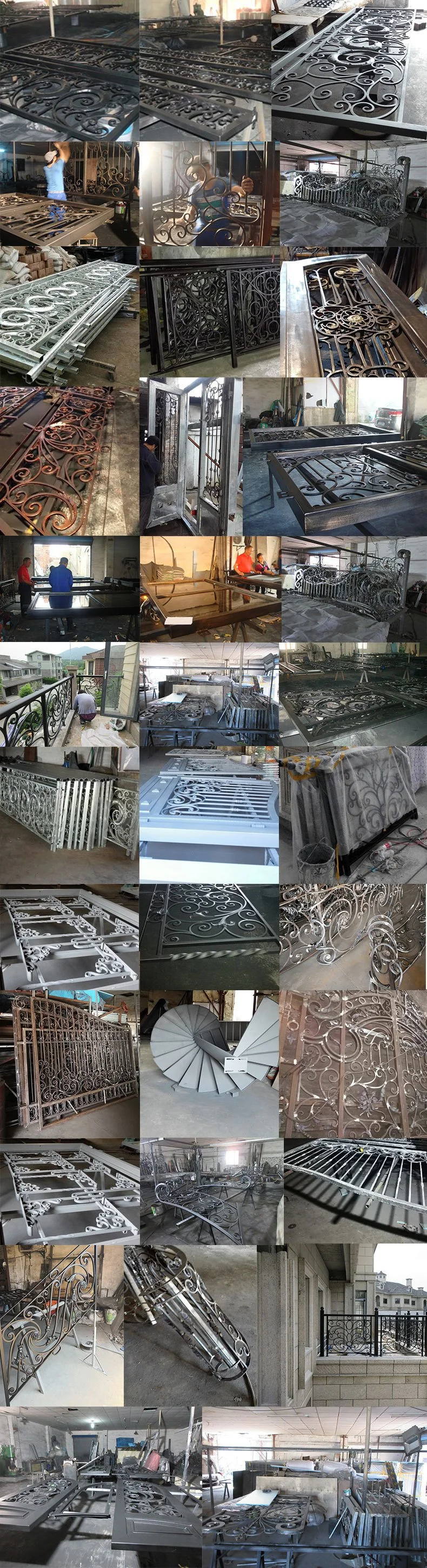 Different Hot Sales Artistic Design Security Steel Wrought Iron Main Driveway Door Fence Gates
