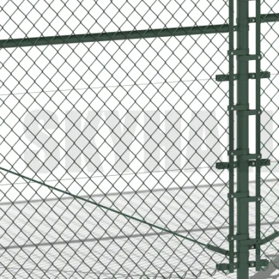 Robusta recinzione in rete metallica verde scuro per aree residenziali