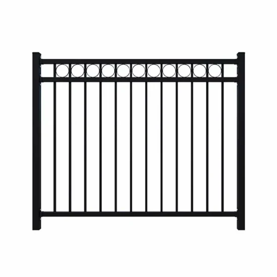 Recinzione metallica superiore pressata tubolare a punta, recinzione in alluminio, recinzione in acciaio stampato, recinzione in ferro, recinzione in ferro battuto, design del cancello principale residenziale in ferro battuto